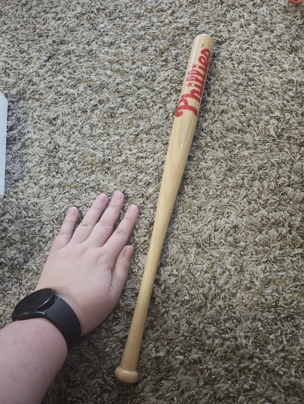 MLB Philadelphia Phillies Natural Wood Bat with Red Logo